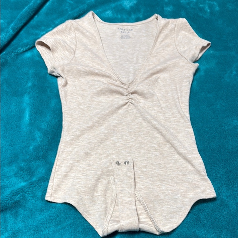 American Eagle Outfitters Cream Bodysuit
